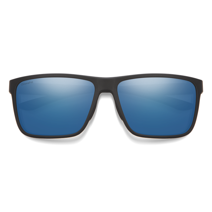 Smith Riptide Matte Black Frame - ChromaPop Glass Polarized Blue Mirror Lens - Polarized Sunglasses