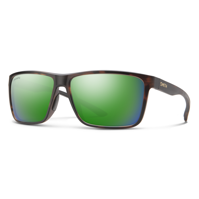 Smith Riptide Matte Tortoise Frame - ChromaPop Glass Polarized Green Mirror Lens - Polarized Sunglasses