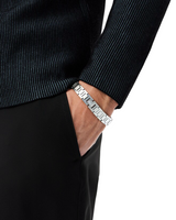 Lacoste Mens Metropole Silver-Tone Bracelet