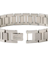 Lacoste Mens Metropole Silver-Tone Bracelet