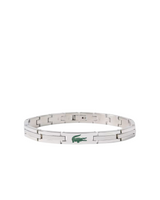 Lacoste Mens Stencil Silver-Tone Bracelet