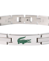 Lacoste Mens Stencil Silver-Tone Bracelet