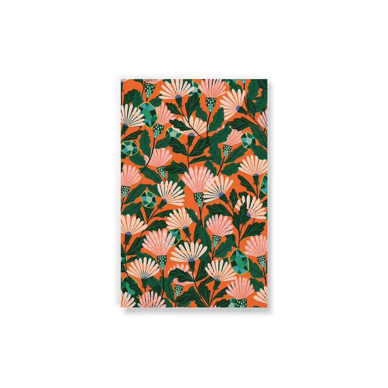 Denik Orange Floral Classic Layflat Journal Notebook