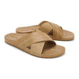 OluKai Womens Kīpe‘a ‘Olu Leather Slide Sandals