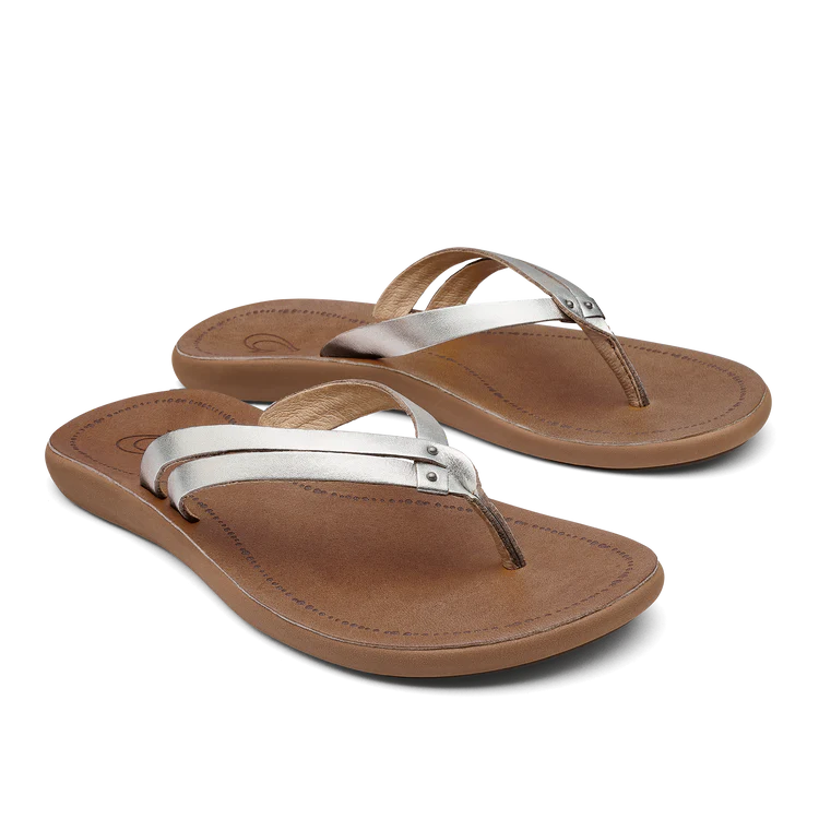 OluKai Womens Kāpehe Luana Leather Beach Sandals