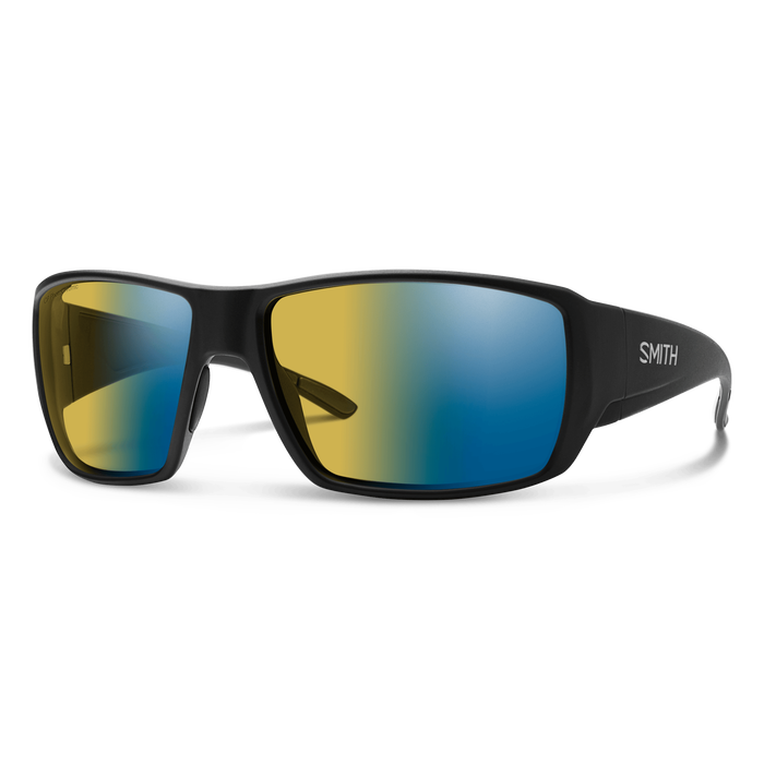 Smith Guide's Choice Matte Black Frame - ChromaPop Glass Polarchromic Yellow Blue Mirror Lens - Polarized Sunglasses