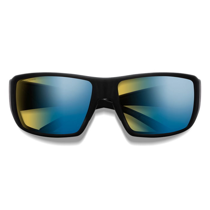 Smith Guide's Choice Matte Black Frame - ChromaPop Glass Polarchromic Yellow Blue Mirror Lens - Polarized Sunglasses