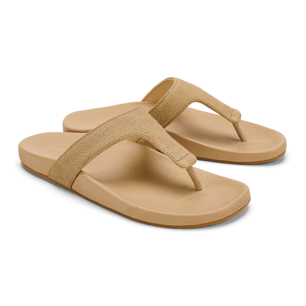 OluKai Womens Kīpe‘a Lipi Elevated Leather Sandals