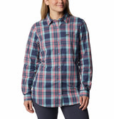 Columbia Womens Anytime Patterned Long Sleeve Button Down Shirt