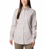 Columbia Womens Anytime Patterned Long Sleeve Button Down Shirt
