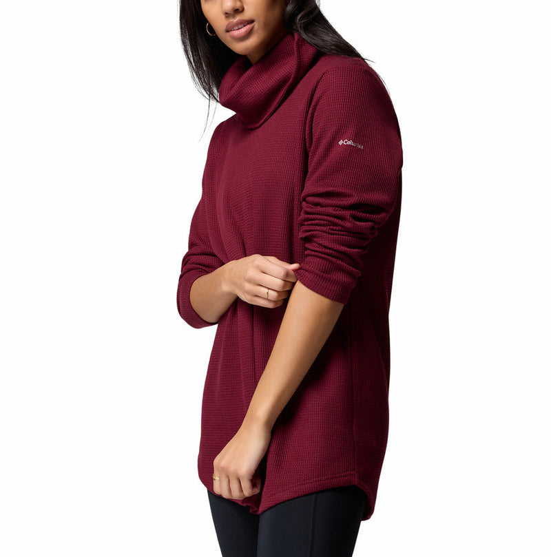 Columbia Womens Holly Hideaway Waffle Cowl Neck Pullover Sweater