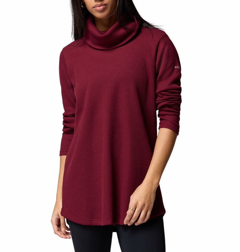 Columbia Womens Holly Hideaway Waffle Cowl Neck Pullover Sweater