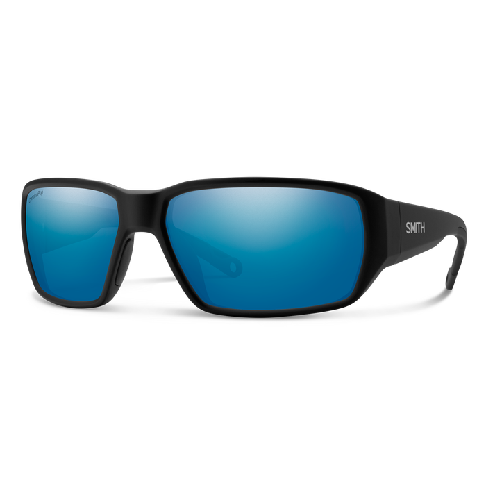 Smith Hookset Matte Black Frame - ChromaPop Glass Polarized Blue Mirror Lens - Polarized Sunglasses
