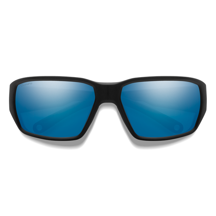 Smith Hookset Matte Black Frame - ChromaPop Glass Polarized Blue Mirror Lens - Polarized Sunglasses