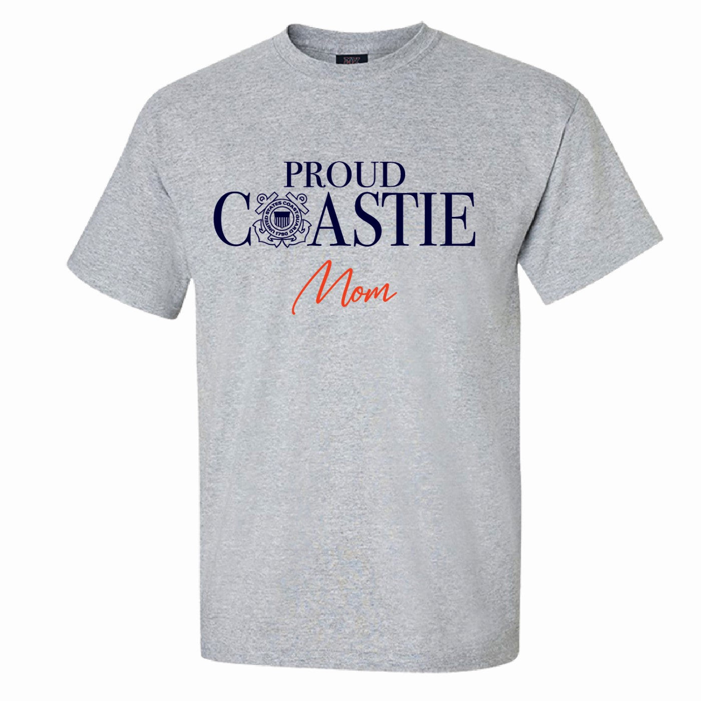 Coast Guard Womens Proud Coastie Mom with Navy Ink Short Sleeve T-Shirt