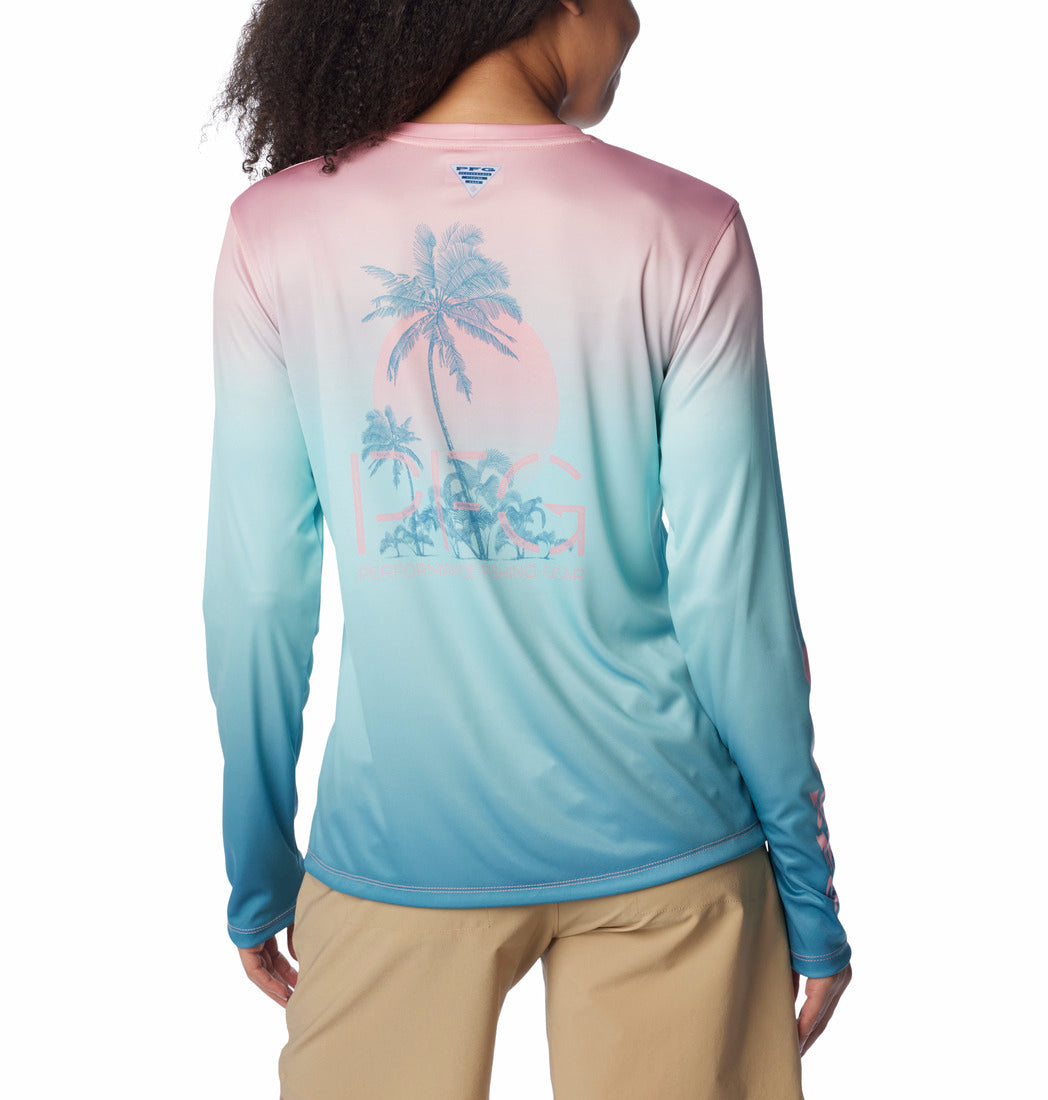 Columbia Womens PFG Tide Tee Palm Rise Long Sleeve T-Shirt