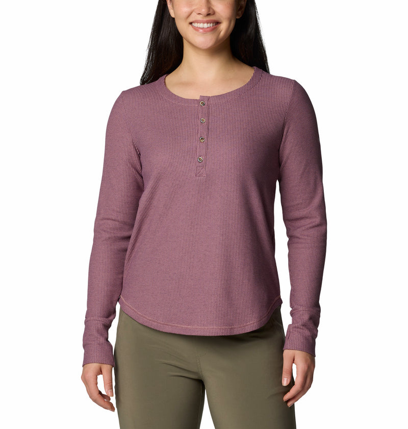 Columbia Womens Blue Point Falls Henley Long Sleeve Shirt