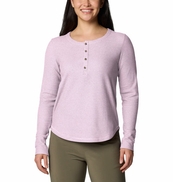 Columbia Womens Blue Point Falls Henley Long Sleeve Shirt