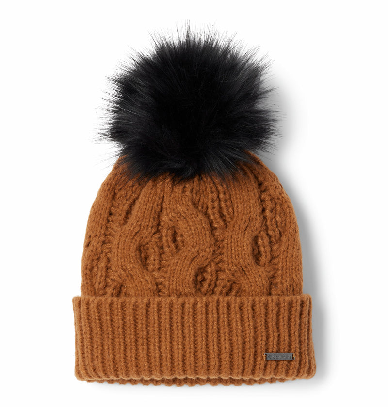 Columbia Womens Boundless Days Cable Knit Pom Beanie