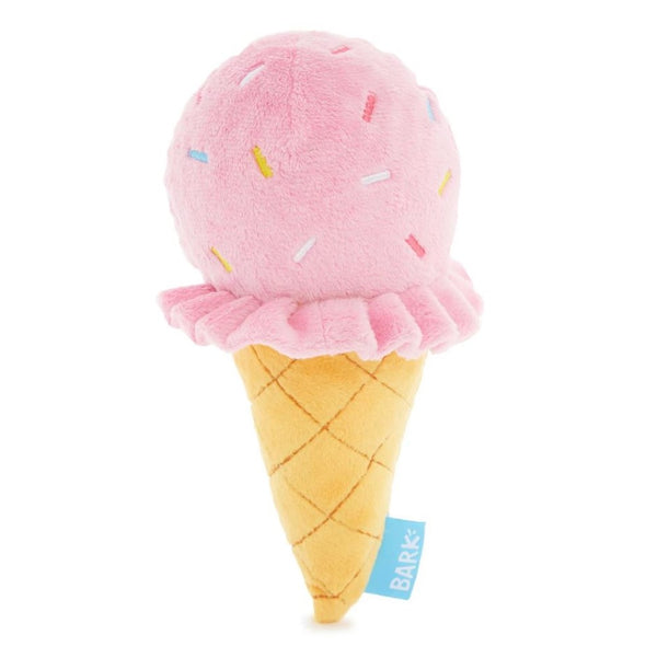 BARK Slobbery Ice Cream Cone Plush Dog Toy