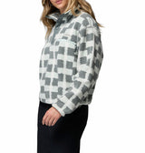 Columbia Womens Helvetia II Printed Cropped Half Snap Fleece Pullover Sweatshirt
