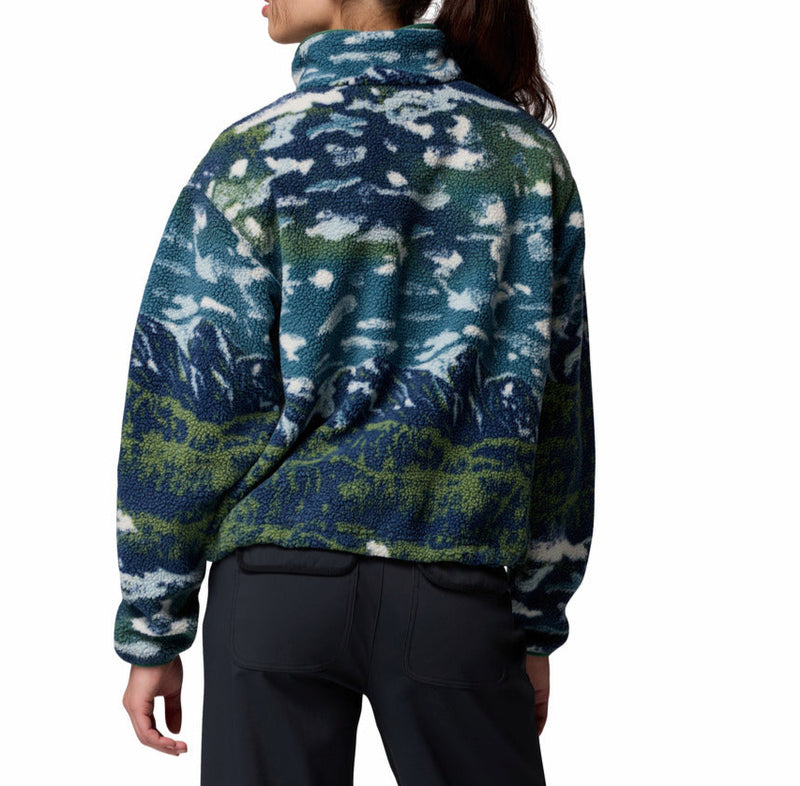 Columbia Womens Helvetia II Printed Cropped Half Snap Fleece Pullover Jacket