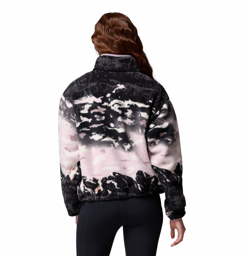 Columbia Womens Helvetia II Printed Cropped Half Snap Fleece Pullover Jacket