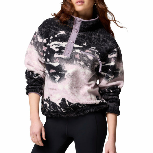 Columbia Womens Helvetia II Printed Cropped Half Snap Fleece Pullover Jacket