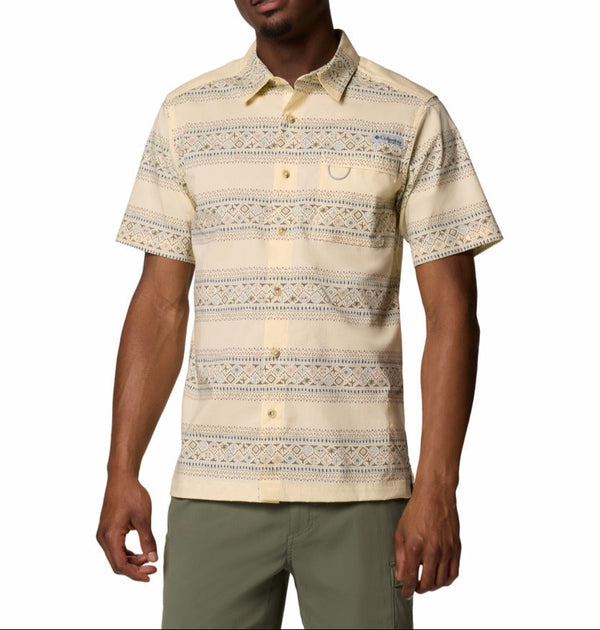 Columbia Mens PFG Wild Cast Camp Short Sleeve Button Down Shirt