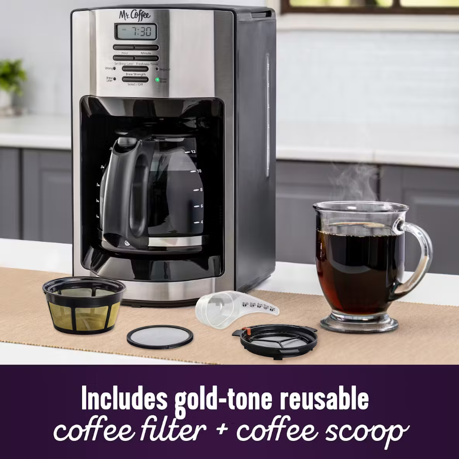 Mr. Coffee 12-Cup Programmable Coffee Maker with Rapid Brew System