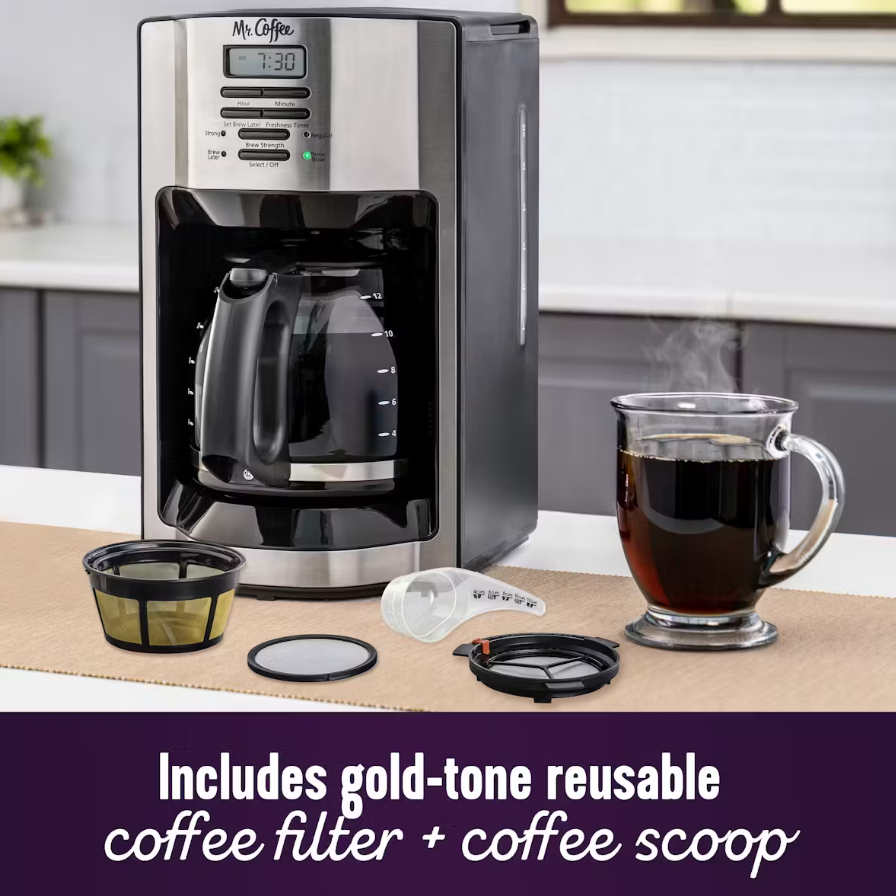 Coffee 12-Cup Programmable Coffee Maker with Rapid Brew System