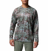 Columbia Mens PFG Super Solar Stream Border Hex Long Sleeve T-Shirt