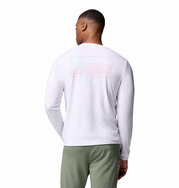 Columbia Mens PFG Flyline Flag Long Sleeve T-Shirt