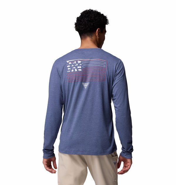 Columbia Mens PFG Flyline Flag Long Sleeve T-Shirt