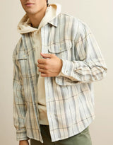 American Eagle Mens AE Relaxed Fit Textured Flannel Long Sleeve Shirt