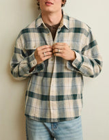 American Eagle Mens AE Relaxed Fit Textured Flannel Long Sleeve Shirt