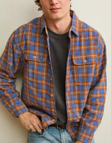 American Eagle Mens AE Relaxed Fit Textured Flannel Long Sleeve Shirt