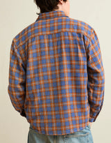 American Eagle Mens AE Relaxed Fit Textured Flannel Long Sleeve Shirt