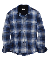 American Eagle Mens AE Relaxed Fit Textured Flannel Long Sleeve Shirt