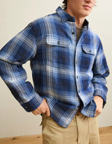 American Eagle Mens AE Relaxed Fit Textured Flannel Long Sleeve Shirt