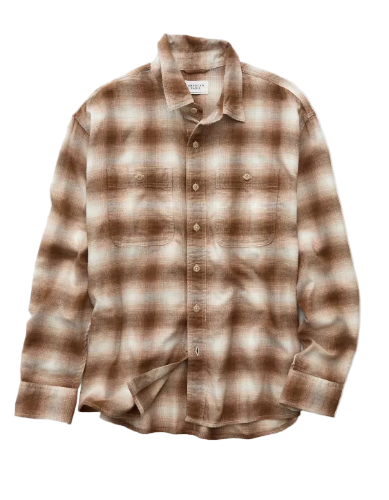 American Eagle Mens AE Relaxed Fit Everyday Flannel Shirt