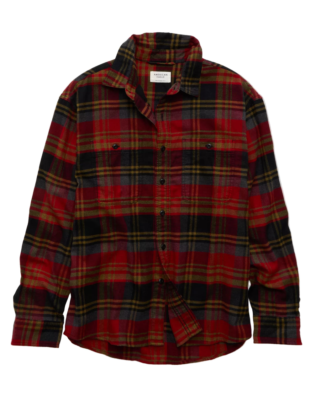 American Eagle Mens AE Relaxed Fit Everyday Flannel Long Sleeve Shirt – ShopCGX American Eagle Mens AE Relaxed Fit Everyday Flannel Long Sleeve Shirt – ShopCGX