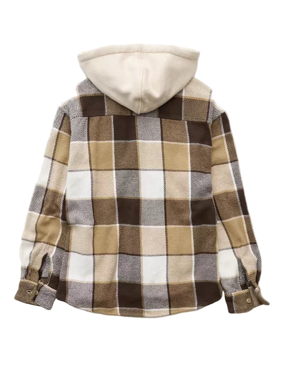 American Eagle Mens AE Hooded Flannel Shirt