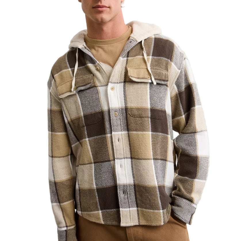 American Eagle Mens AE Hooded Flannel Shirt