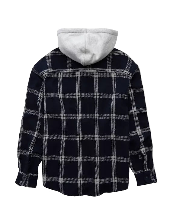 American Eagle Mens AE Hooded Flannel Shirt