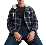 American Eagle Mens AE Hooded Flannel Shirt