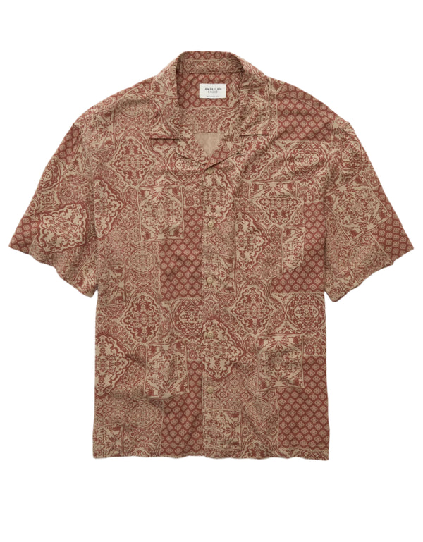 American Eagle Mens AE Poolside Printed Button-Up Shirt