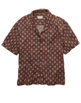 American Eagle Mens AE Relaxed Fit Camp Collar Button-Up Short Sleeve Shirt