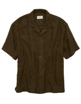 American Eagle Mens AE Relaxed Fit Camp Collar Short Sleeve Shirt