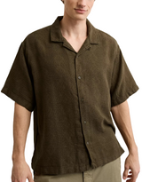 American Eagle Mens AE Relaxed Fit Camp Collar Short Sleeve Shirt